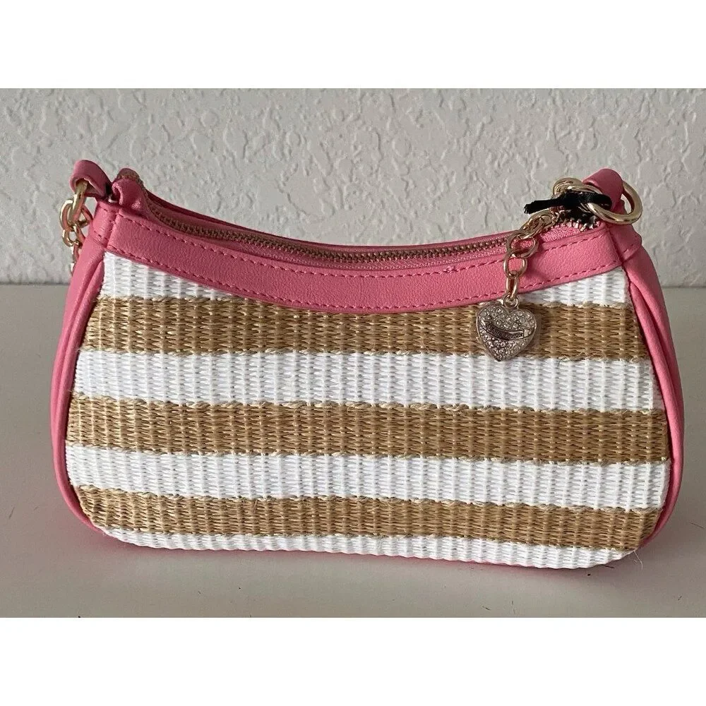 Juicy Couture Juicy‎ Gelato Shoulder Bag Natural White Pink Lemonade NEW